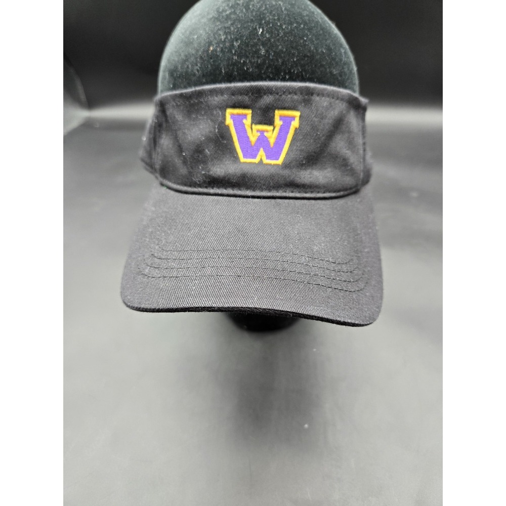 WASHINGTON HUSKIES UW Black Football COLLEGE VISOR Summer Golf Sun Gym Fan Hat
